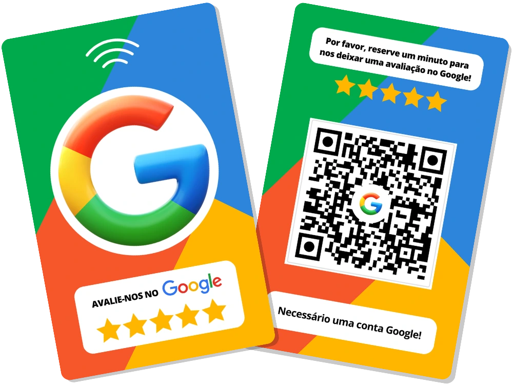 Cartão NFC para avaliações Google com QR Code