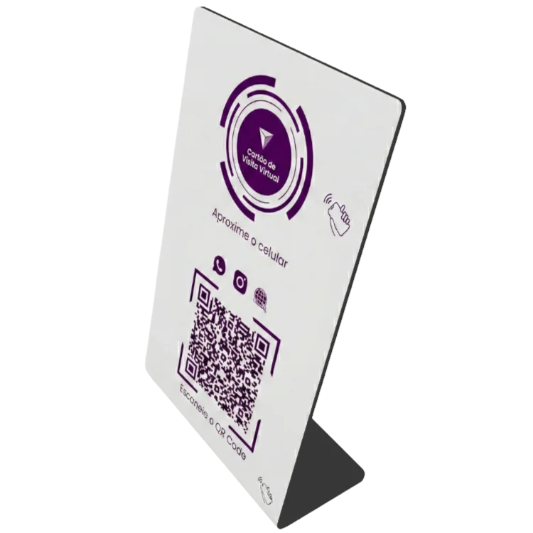 Cartão de visita digital Display NFC