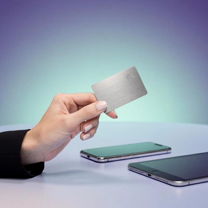 Cartão por aproximação NFC sendo usado em celular