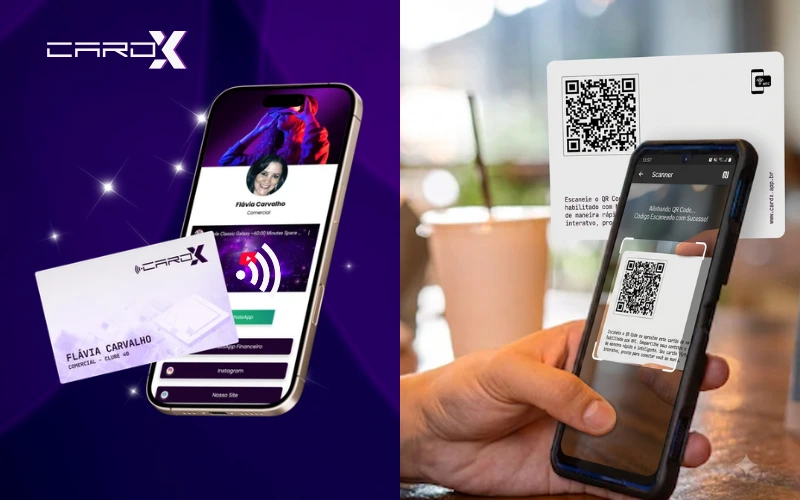 Comparativo entre NFC e QR Code em um cartão de visita