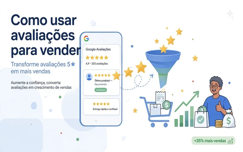 Avaliações no Google sendo usadas como prova social para aumentar vendas