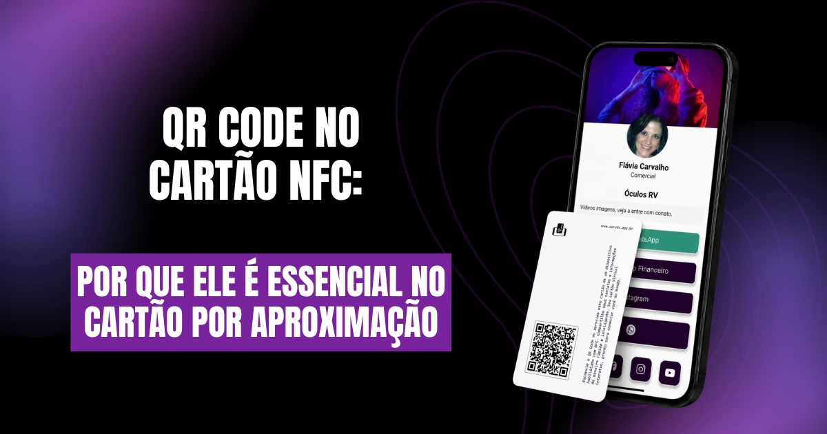 QR Code impresso em um cartão de visita digital