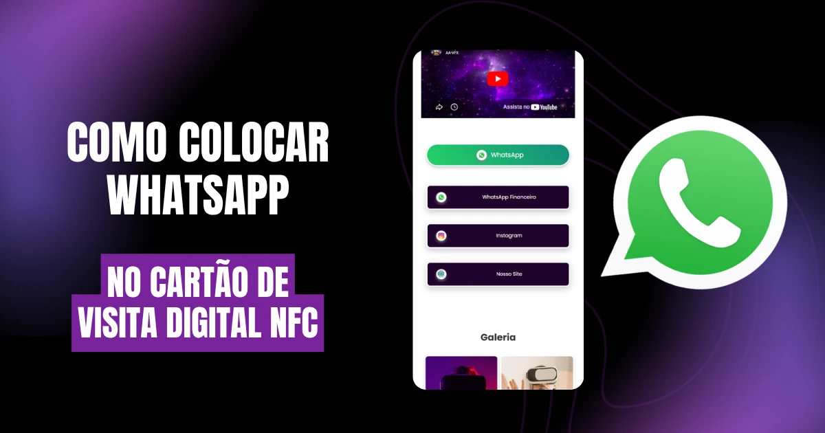 Botão do WhatsApp em um cartão de visita digital